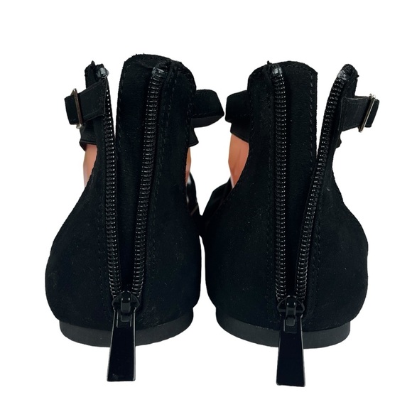 Torrid Faux Suede Elastic Criss-Cross Strappy Black Sandals Womens Size 9.5WW - Picture 10 of 13